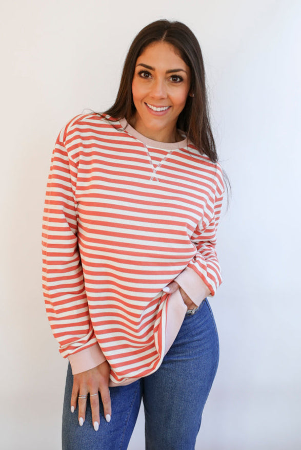 Relaxed Fit  Freestyle Stripe Breastfeeding Sweatshirt