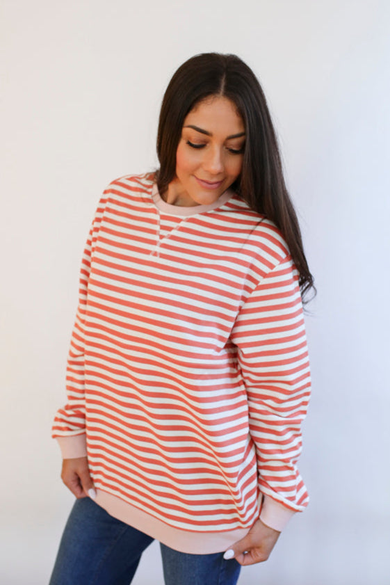 Relaxed Fit  Freestyle Stripe Breastfeeding Sweatshirt