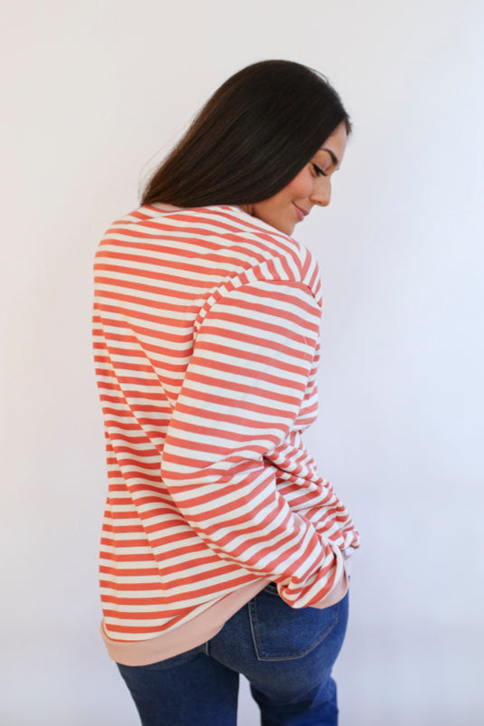 Relaxed Fit  Freestyle Stripe Breastfeeding Sweatshirt