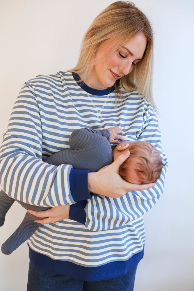 Relaxed Fit  Freestyle Stripe Breastfeeding Sweatshirt