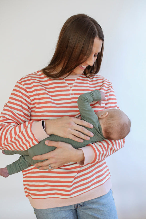 Relaxed Fit  Freestyle Stripe Breastfeeding Sweatshirt