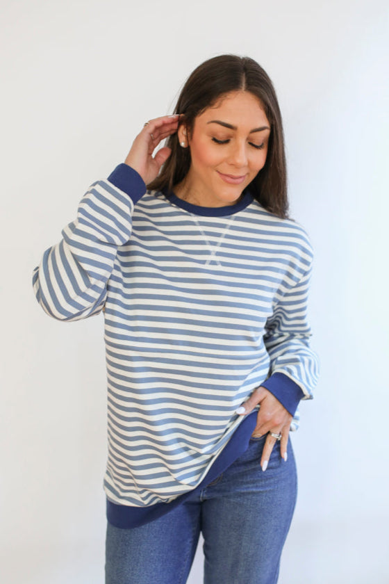 Relaxed Fit  Freestyle Stripe Breastfeeding Sweatshirt