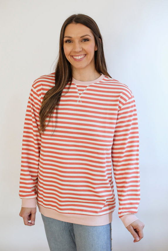 Relaxed Fit  Freestyle Stripe Breastfeeding Sweatshirt