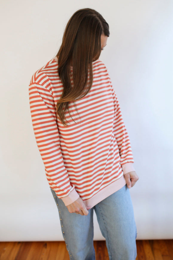 Relaxed Fit  Freestyle Stripe Breastfeeding Sweatshirt