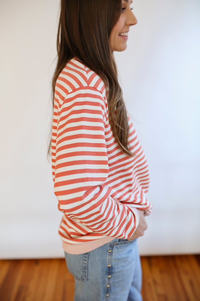 Relaxed Fit  Freestyle Stripe Breastfeeding Sweatshirt