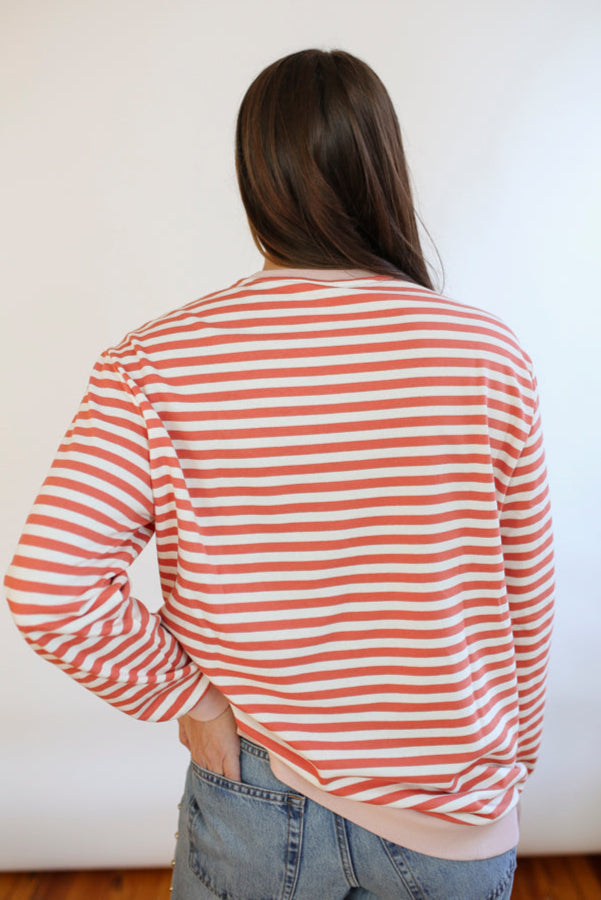 Relaxed Fit  Freestyle Stripe Breastfeeding Sweatshirt