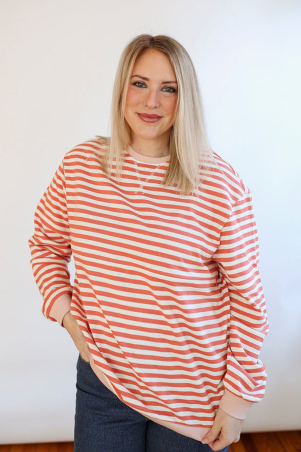 Relaxed Fit  Freestyle Stripe Breastfeeding Sweatshirt