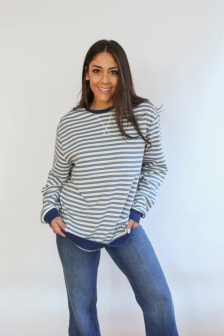 Relaxed Fit  Freestyle Stripe Breastfeeding Sweatshirt