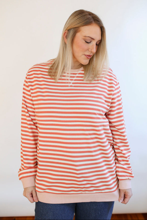 Relaxed Fit  Freestyle Stripe Breastfeeding Sweatshirt