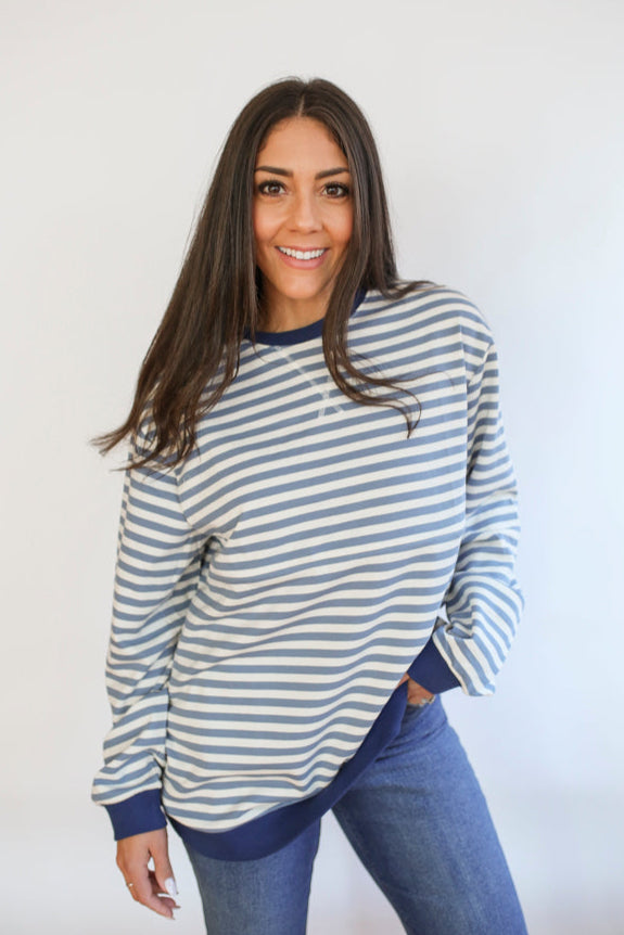 Relaxed Fit  Freestyle Stripe Breastfeeding Sweatshirt