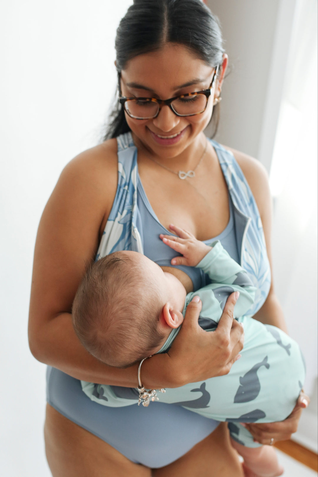 One Piece Zip Up Breastfeeding Swimsuit