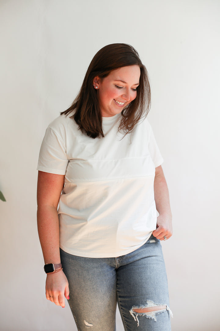 Classic Fit Invisible Zip Breastfeeding Tee