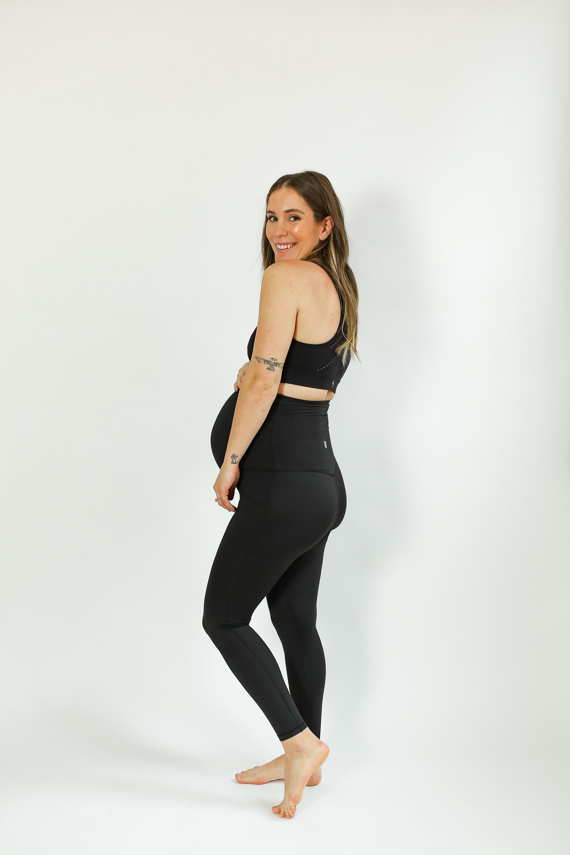 Wholesale Fold Over Maternity Clothes Yoga Pants Long Length