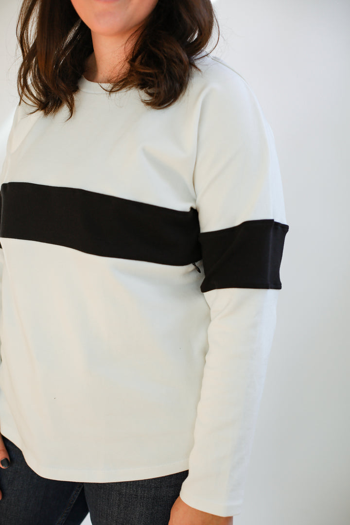 Varsity Dual Zip Breastfeeding Long Sleeve