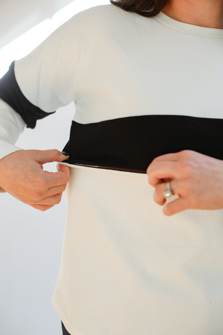 Varsity Dual Zip Breastfeeding Long Sleeve
