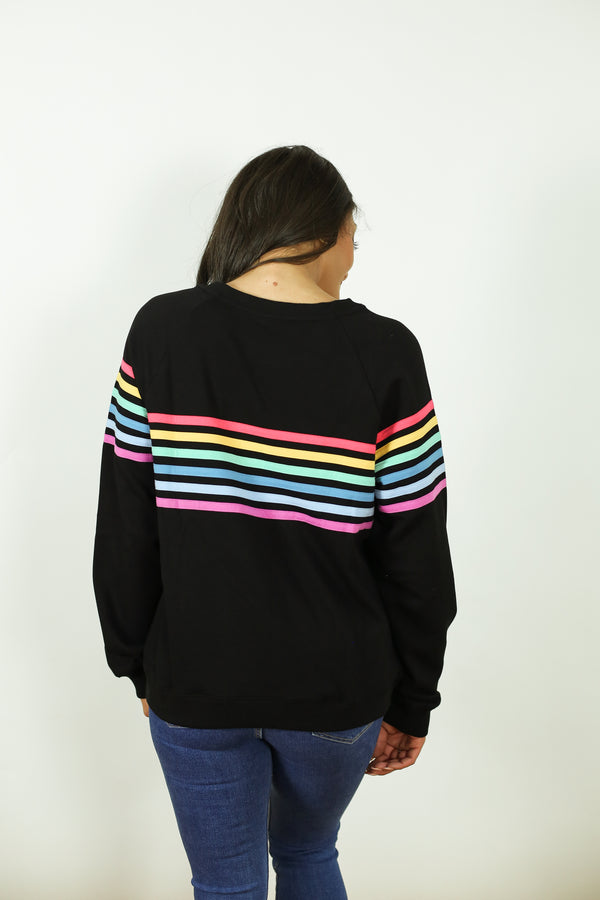 Six Stripe Invisible Zip Breastfeeding Sweatshirt Movemama