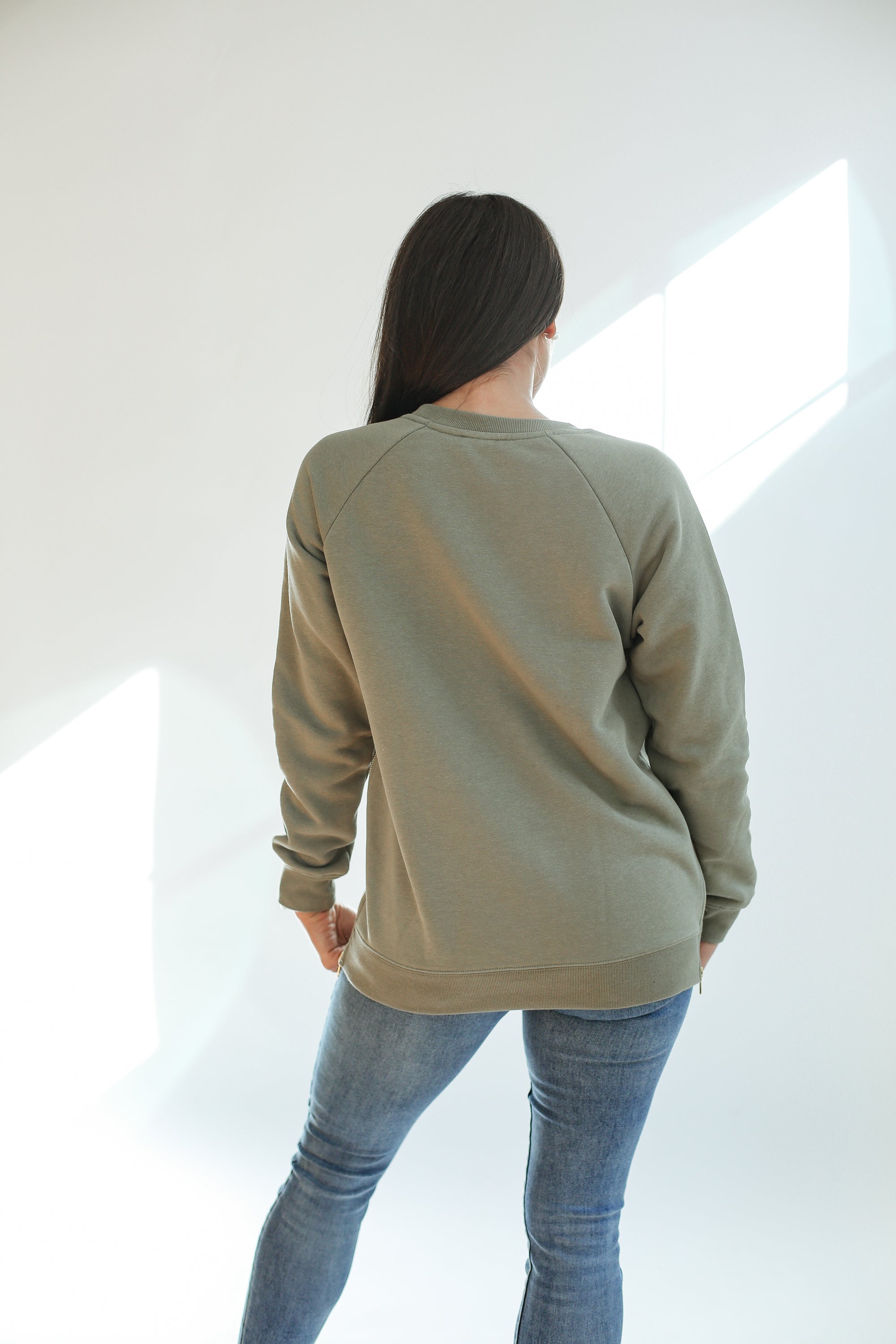 FINAL SALE - MAMA Brass Zip Sweatshirt