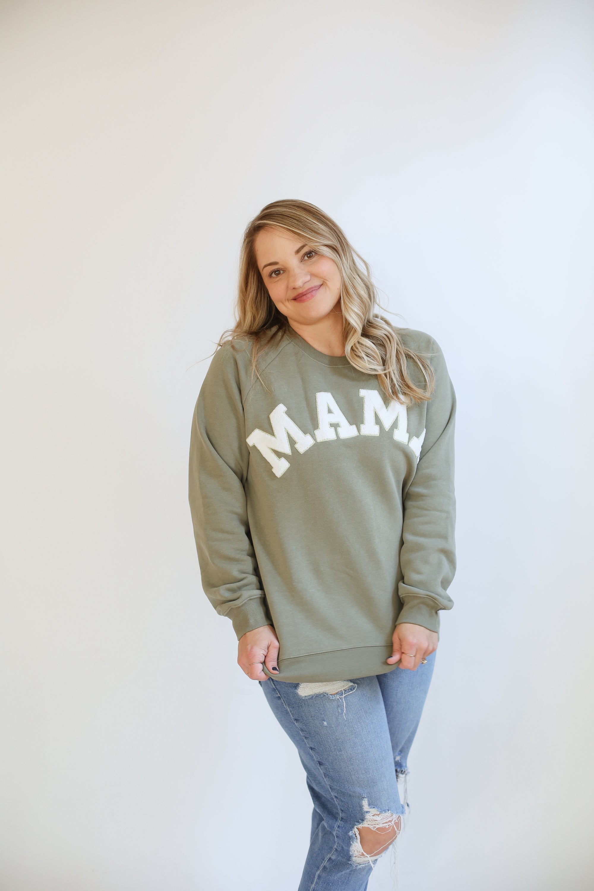 FINAL SALE - MAMA Brass Zip Sweatshirt