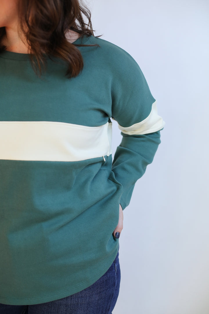 Varsity Dual Zip Breastfeeding Long Sleeve