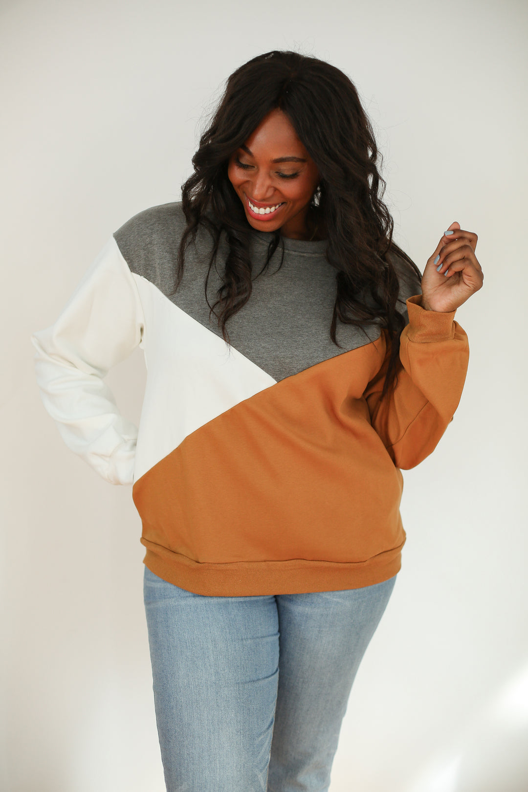 Velour Interior Diagonal Zip Breastfeeding Sweatshirt