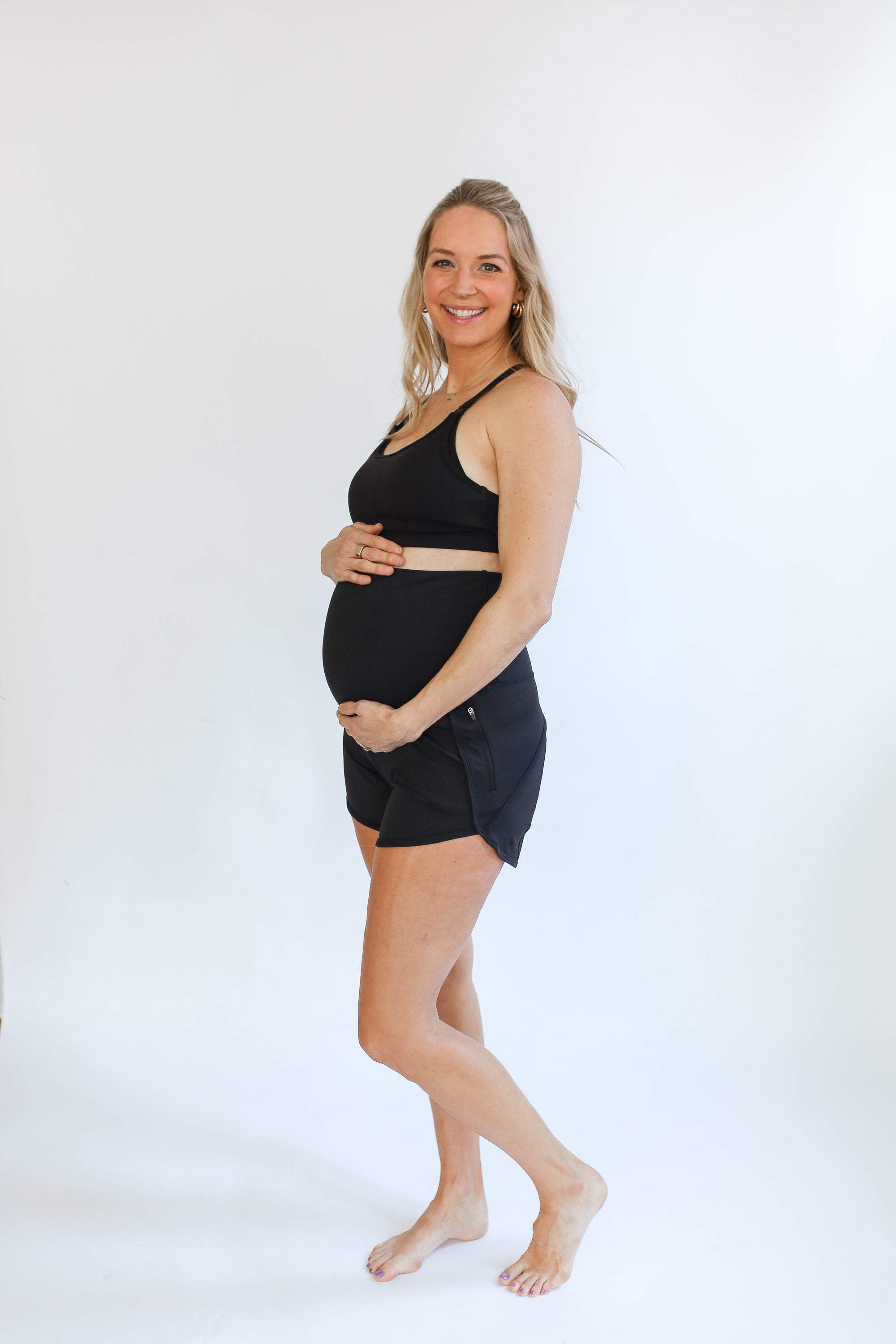 Maternity Athletic Shorts - Black - Movemama