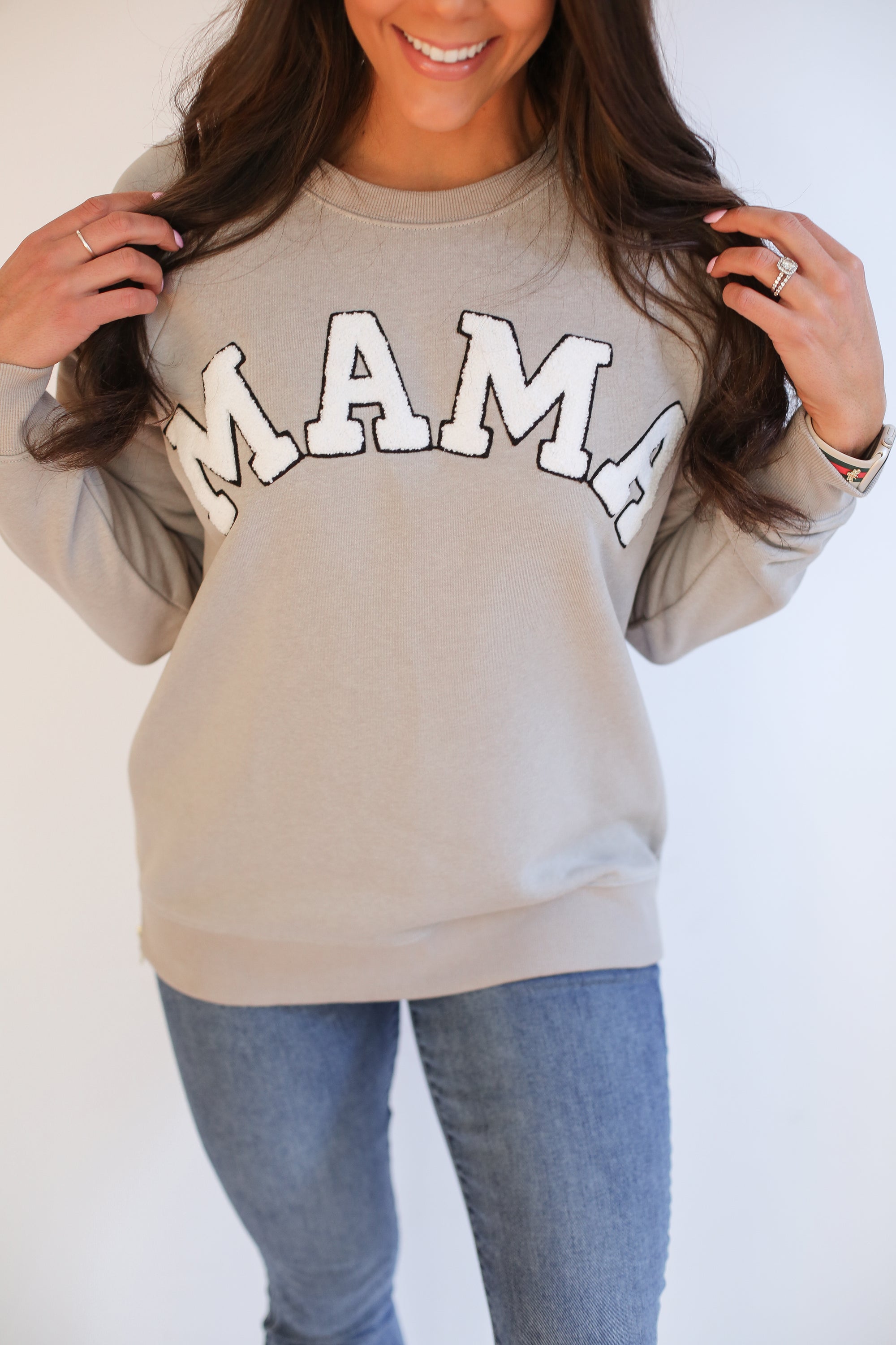 FINAL SALE - MAMA Brass Zip Sweatshirt